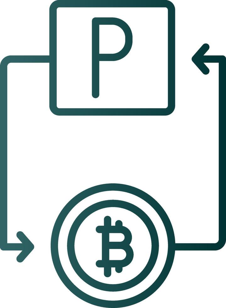 Bitcoin Paypal Line Gradient Icon vector