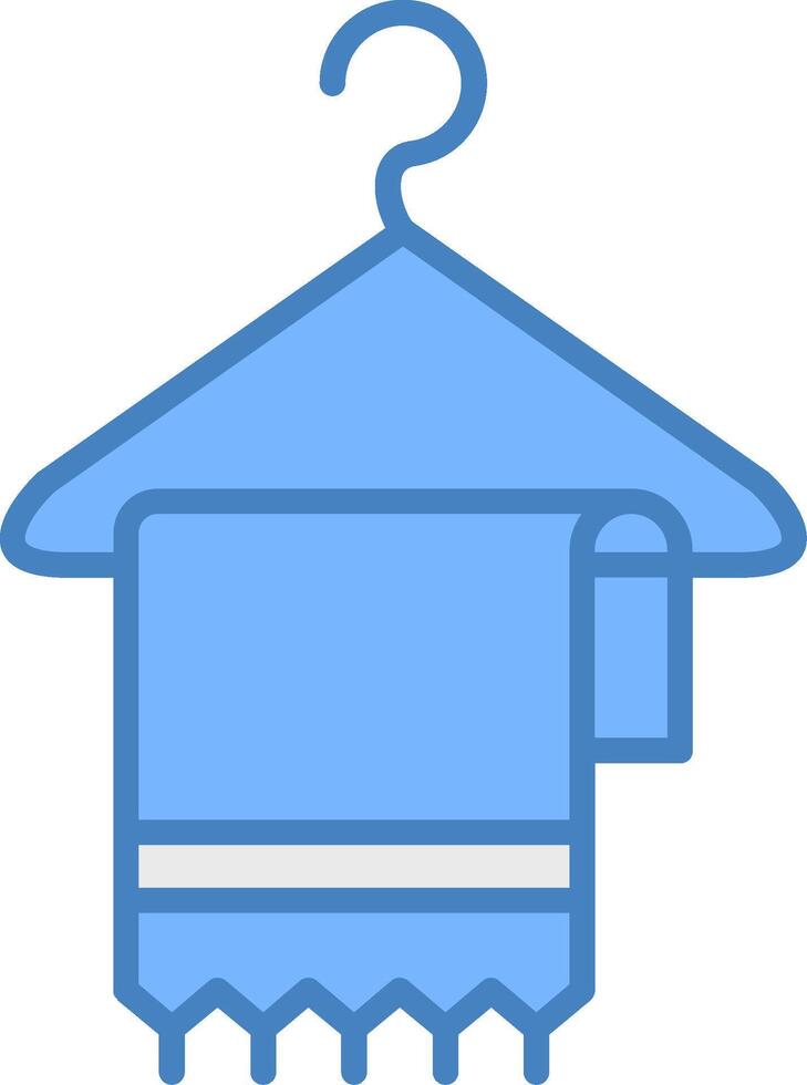 Towel Line Filled Blue Icon vector