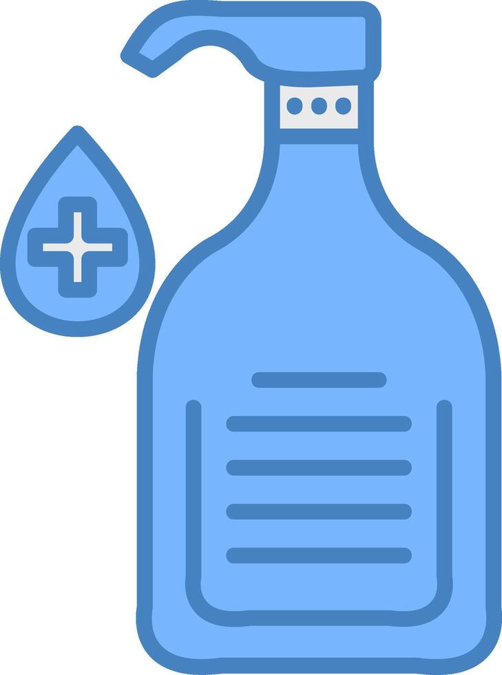 Liquid Soap Line Filled Blue Icon vector