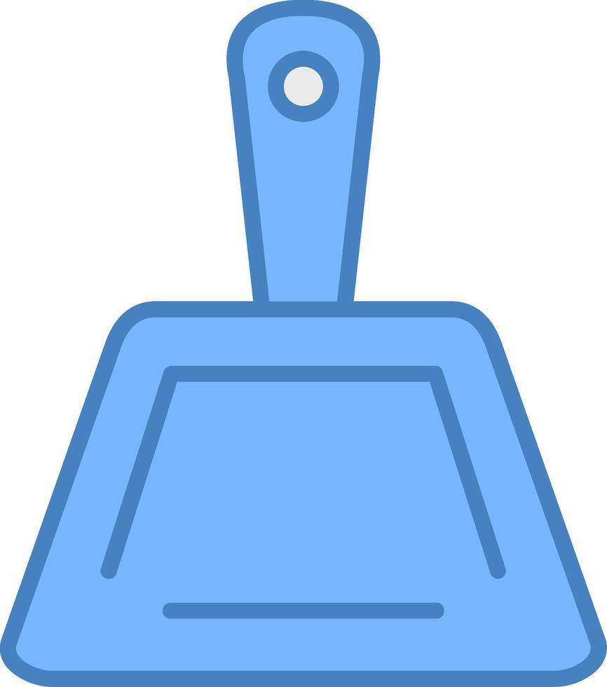 Dustpan Line Filled Blue Icon vector