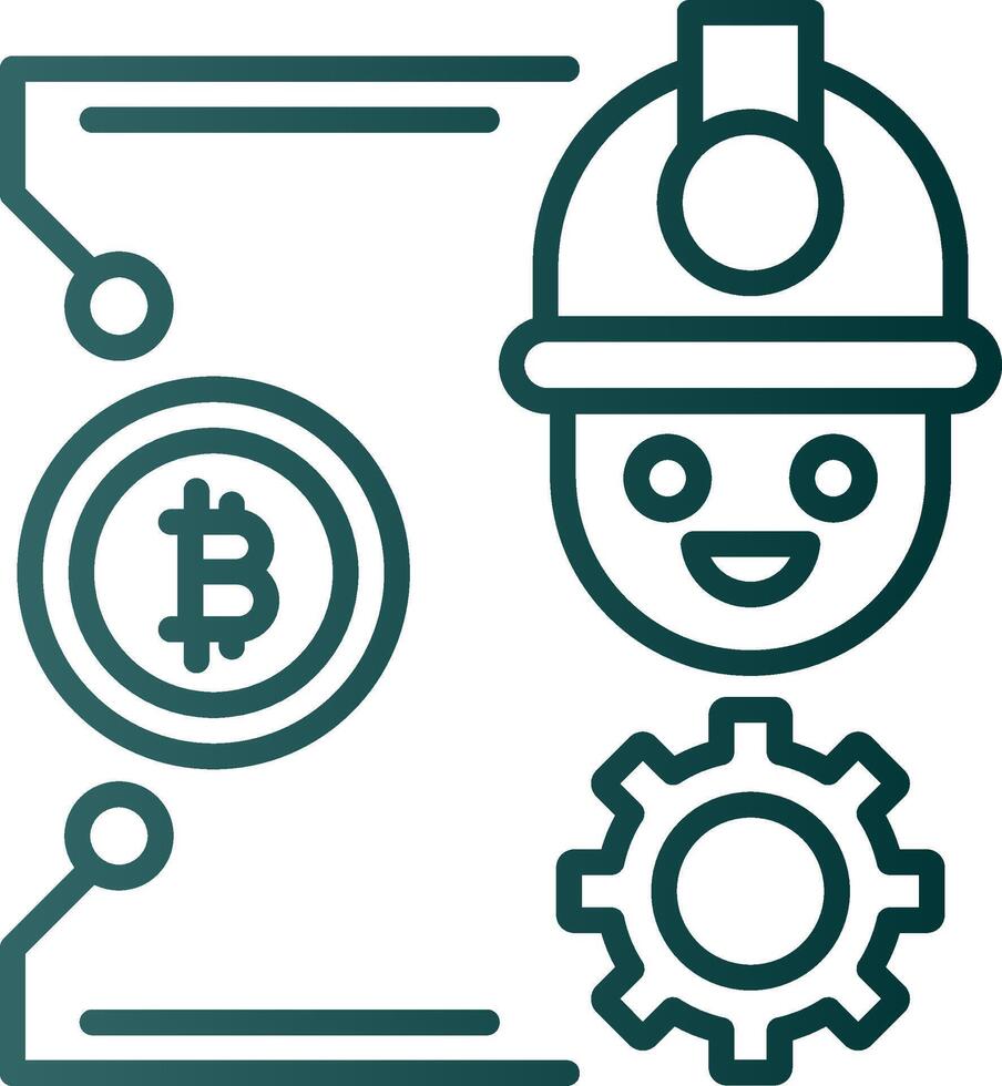 Bitcoin Craft Line Gradient Icon vector