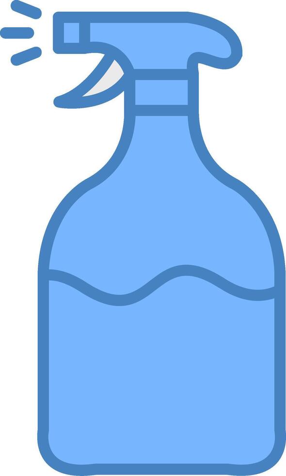 Spray Line Filled Blue Icon vector