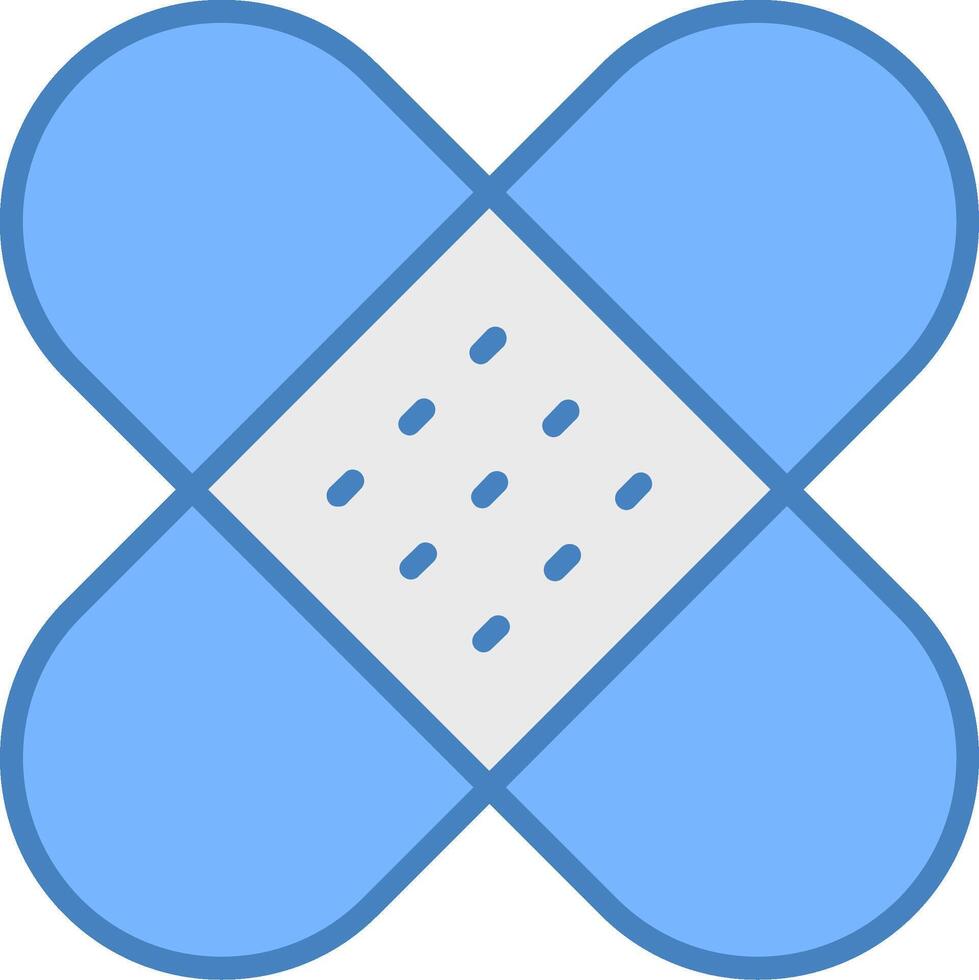Band Aid Line Filled Blue Icon vector