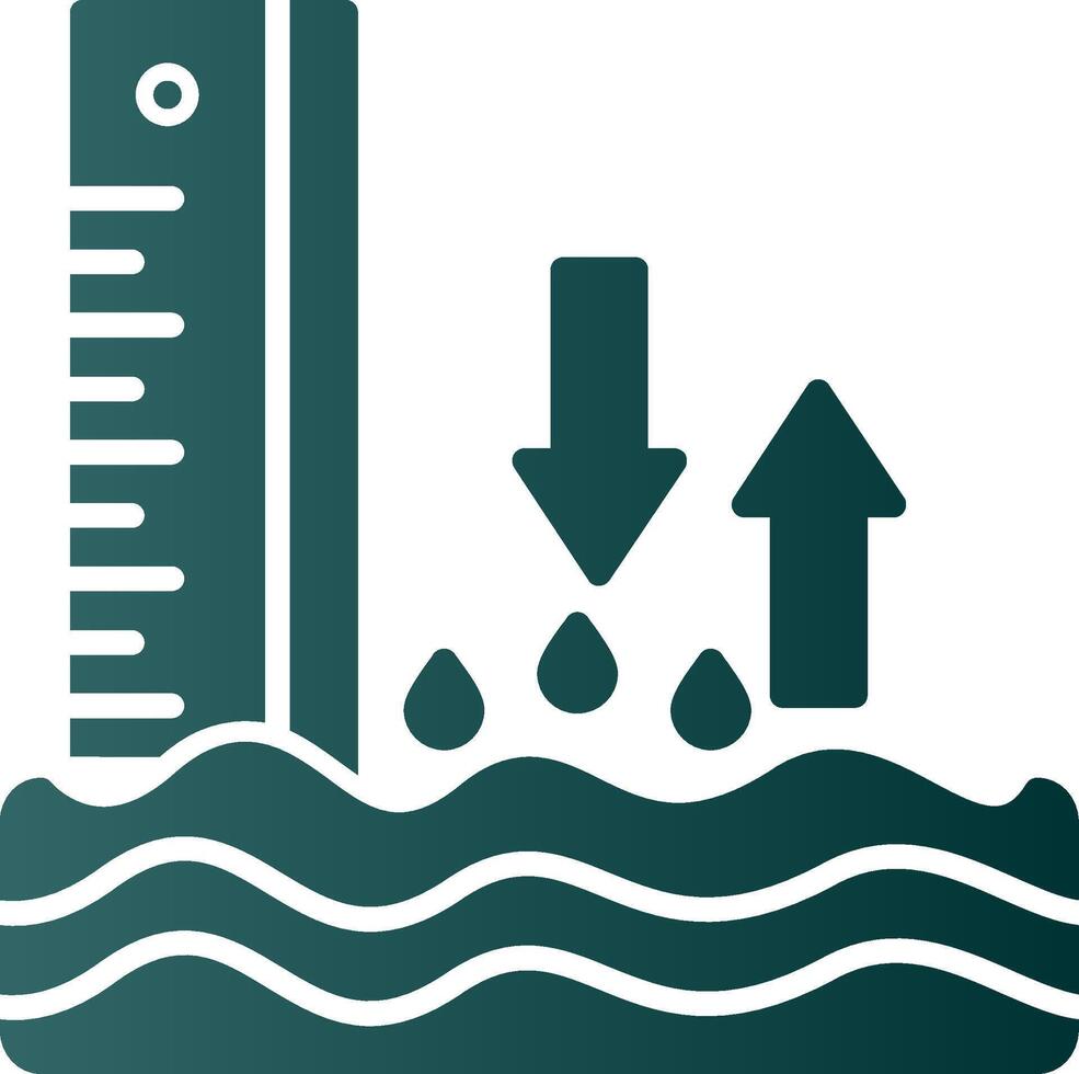 Sea Level Glyph Gradient Icon vector