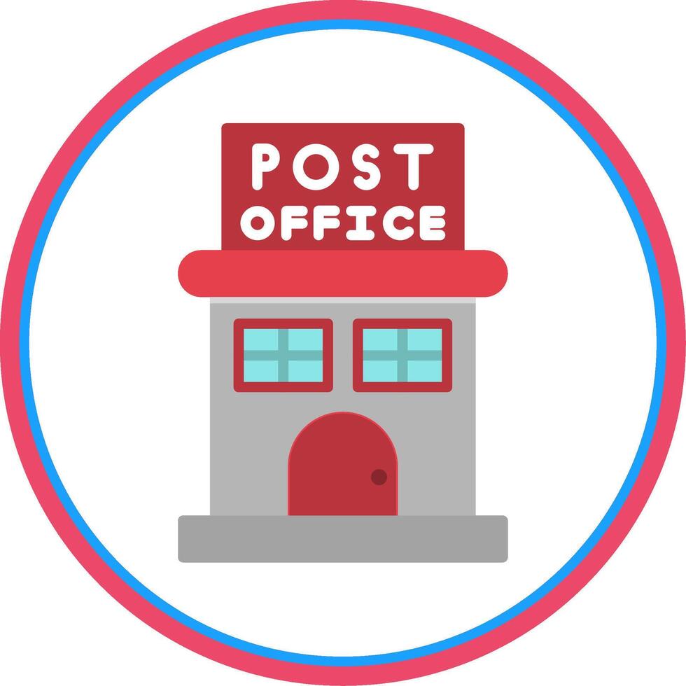 Post Office Flat Circle Icon vector