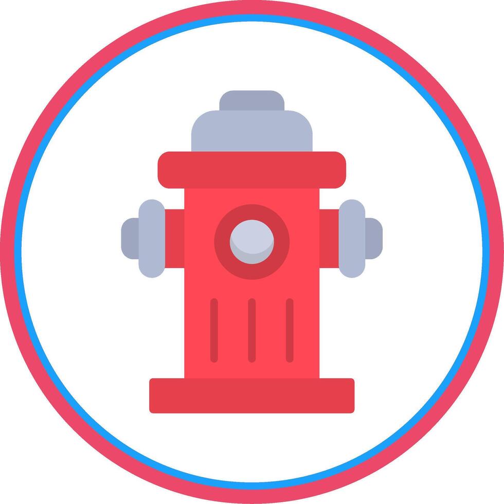 Fire Hydrant Flat Circle Icon vector