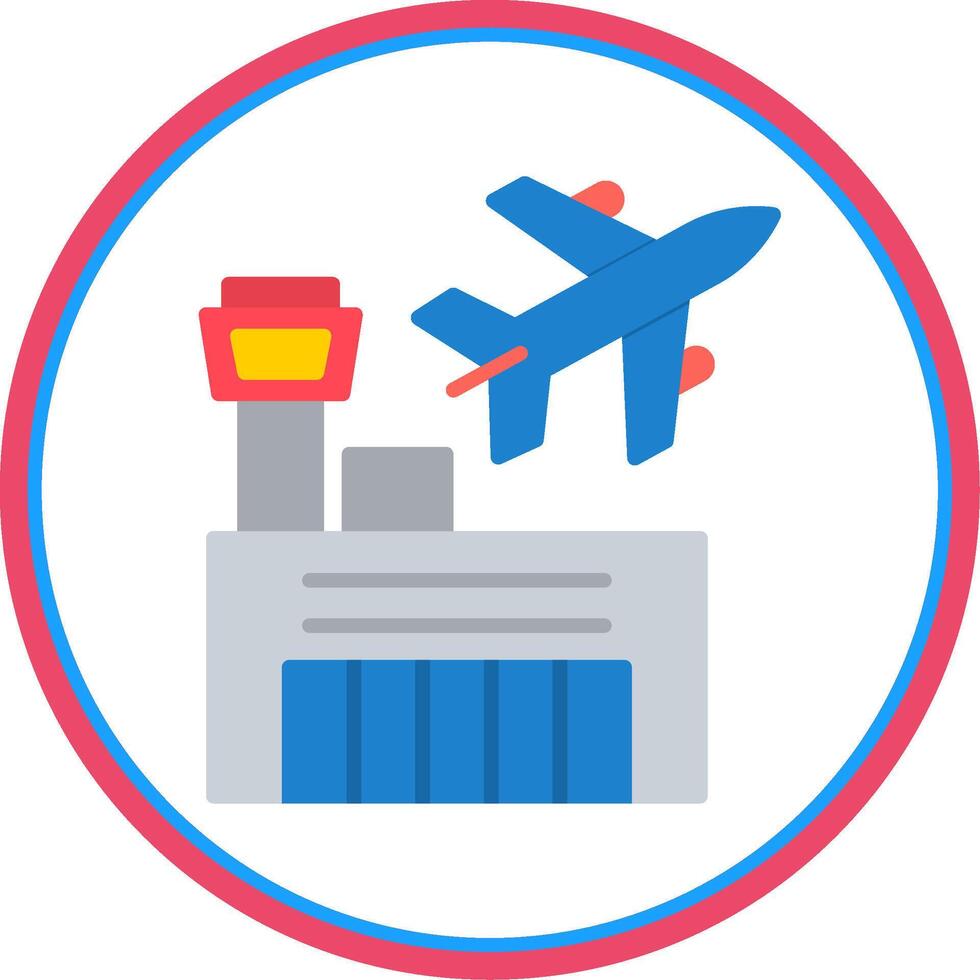 Airport Flat Circle Icon vector