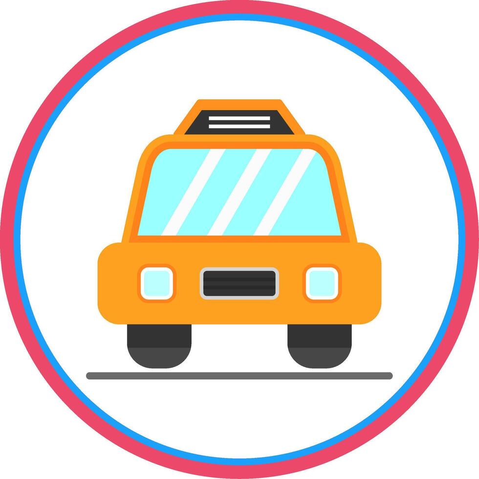 Taxi Flat Circle Icon vector