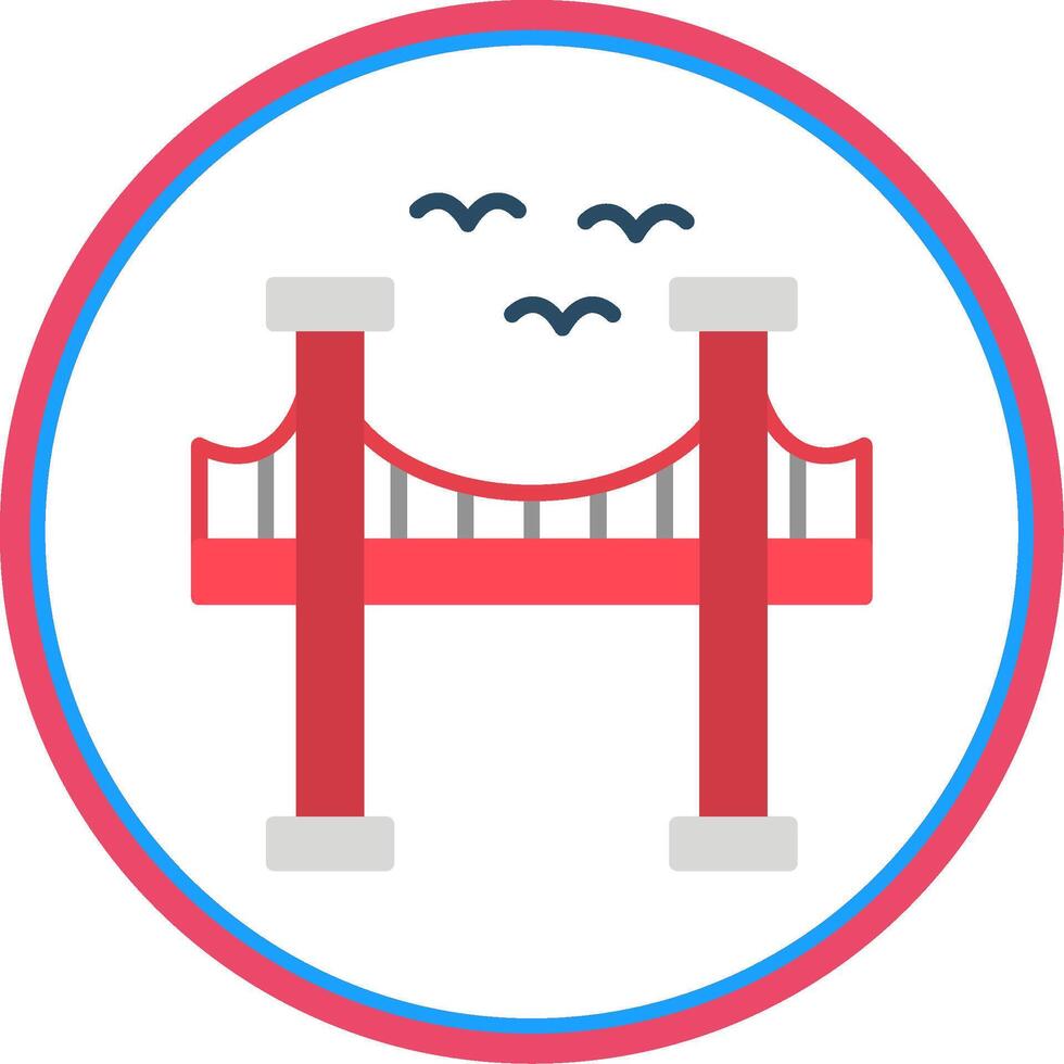 Bridge Flat Circle Icon vector