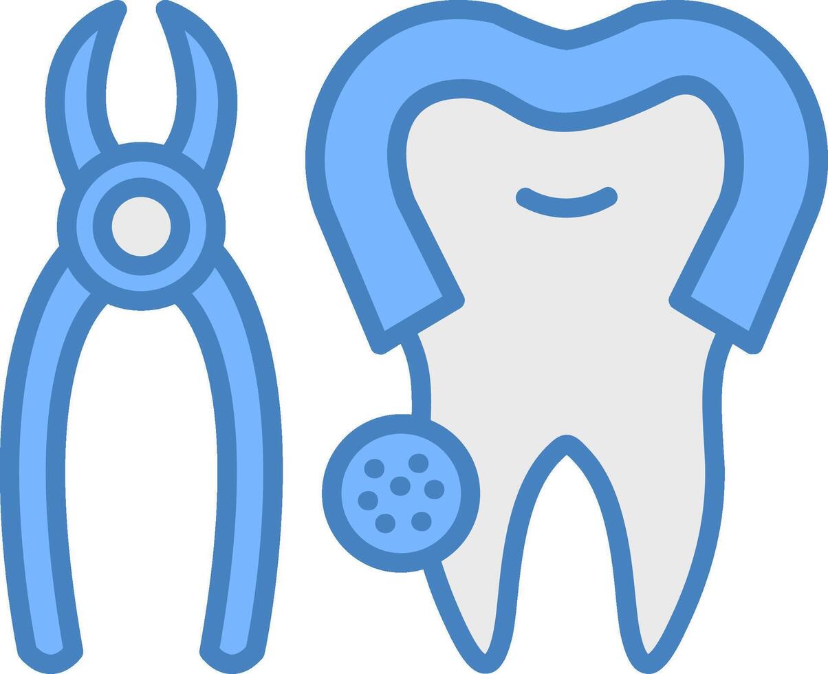 Nippers Line Filled Blue Icon vector