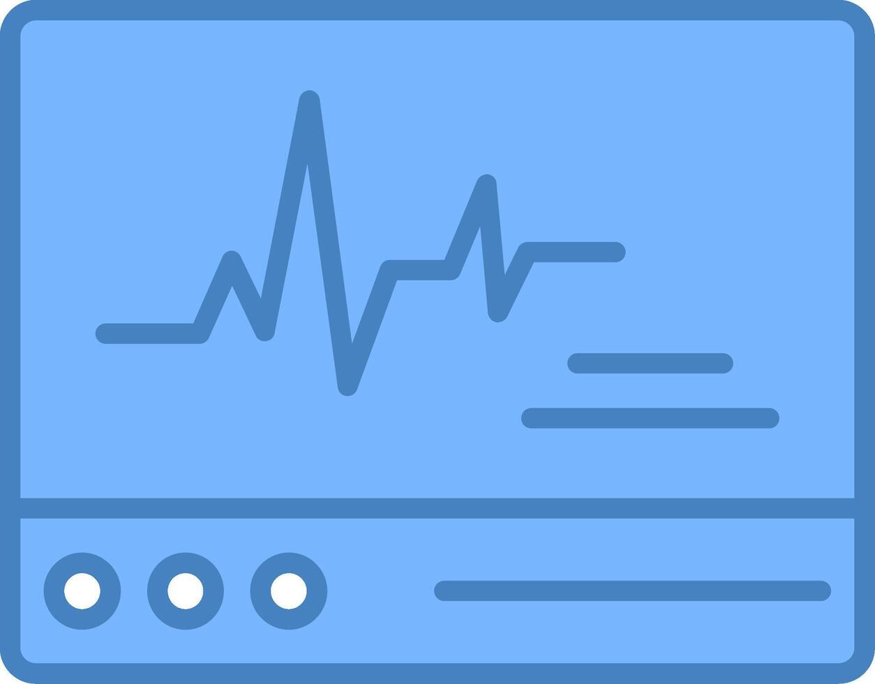 ECG Monitor Line Filled Blue Icon vector
