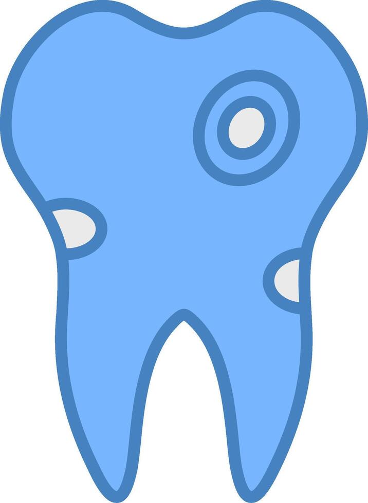 Caries Line Filled Blue Icon vector