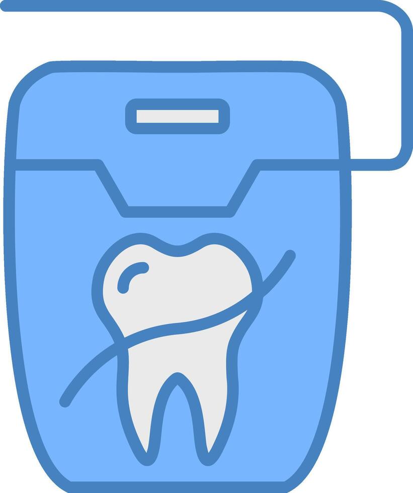 Floss Line Filled Blue Icon vector