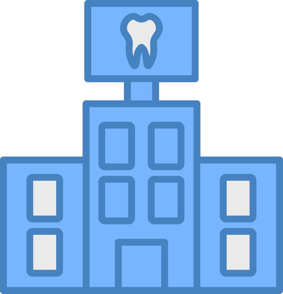 Dental Care Line Filled Blue Icon vector