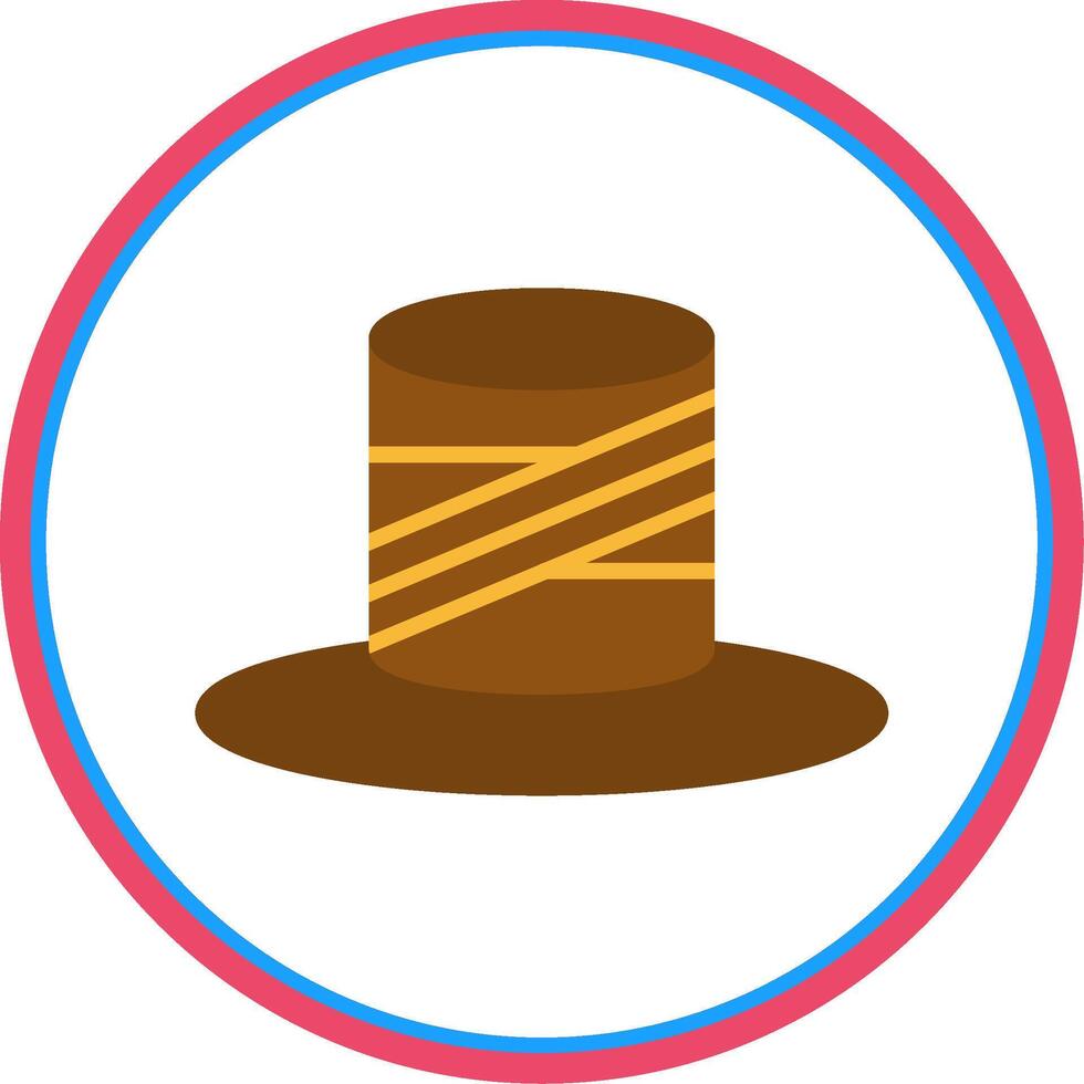Top Hat Flat Circle Icon vector