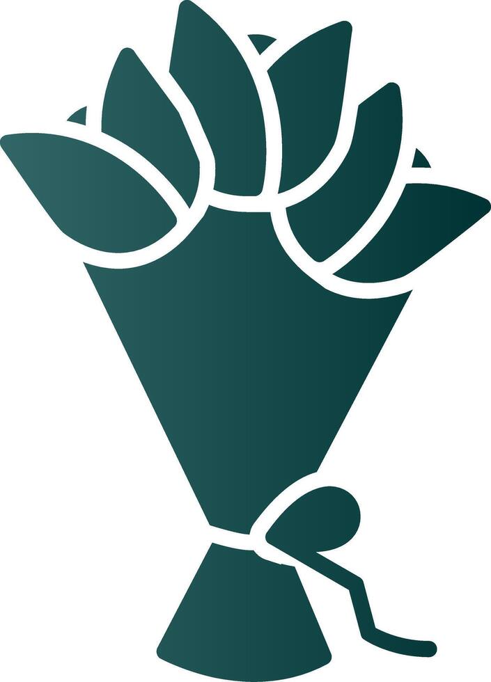 Hand Bouquet Glyph Gradient Icon vector