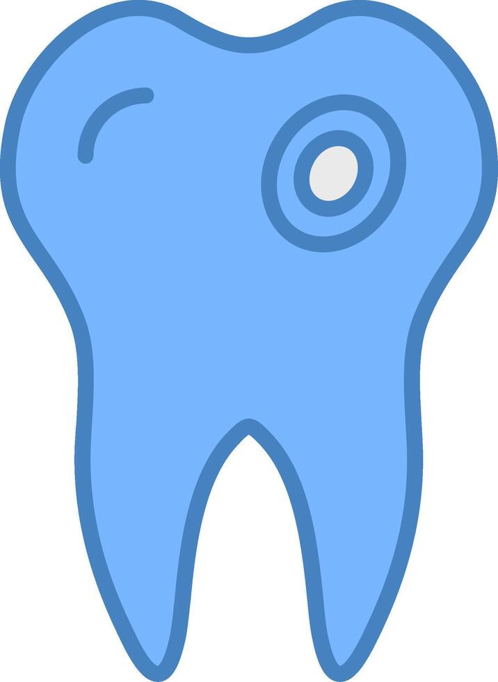 caries línea lleno azul icono vector