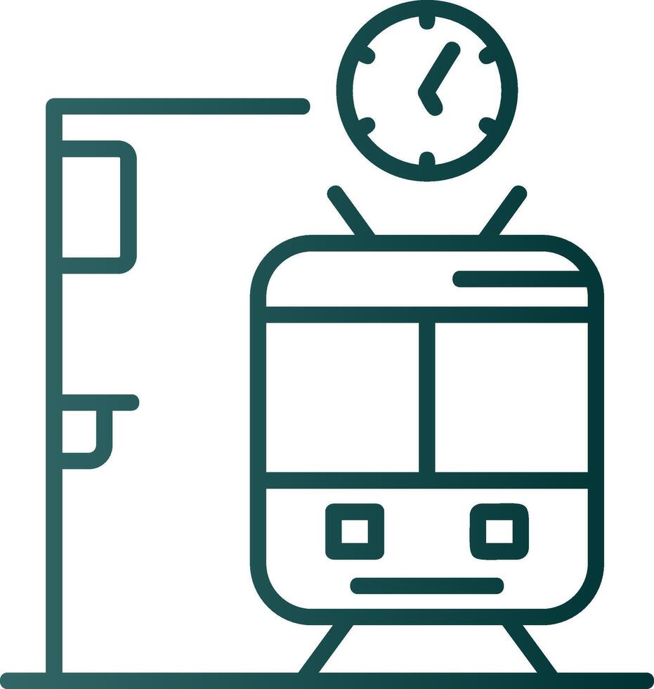 Metro Station Line Gradient Icon vector