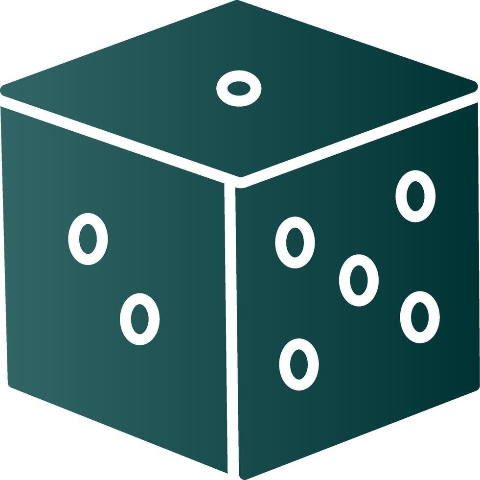 Dice Glyph Gradient Icon vector