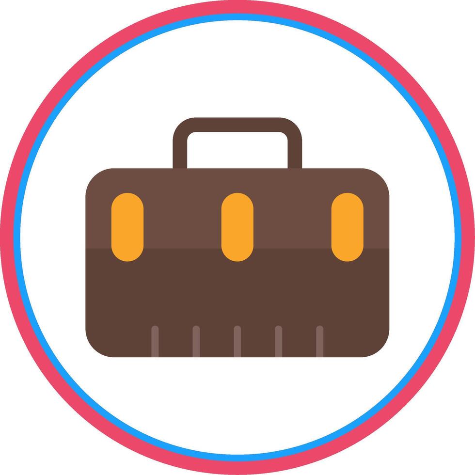 Suitcase Flat Circle Icon vector