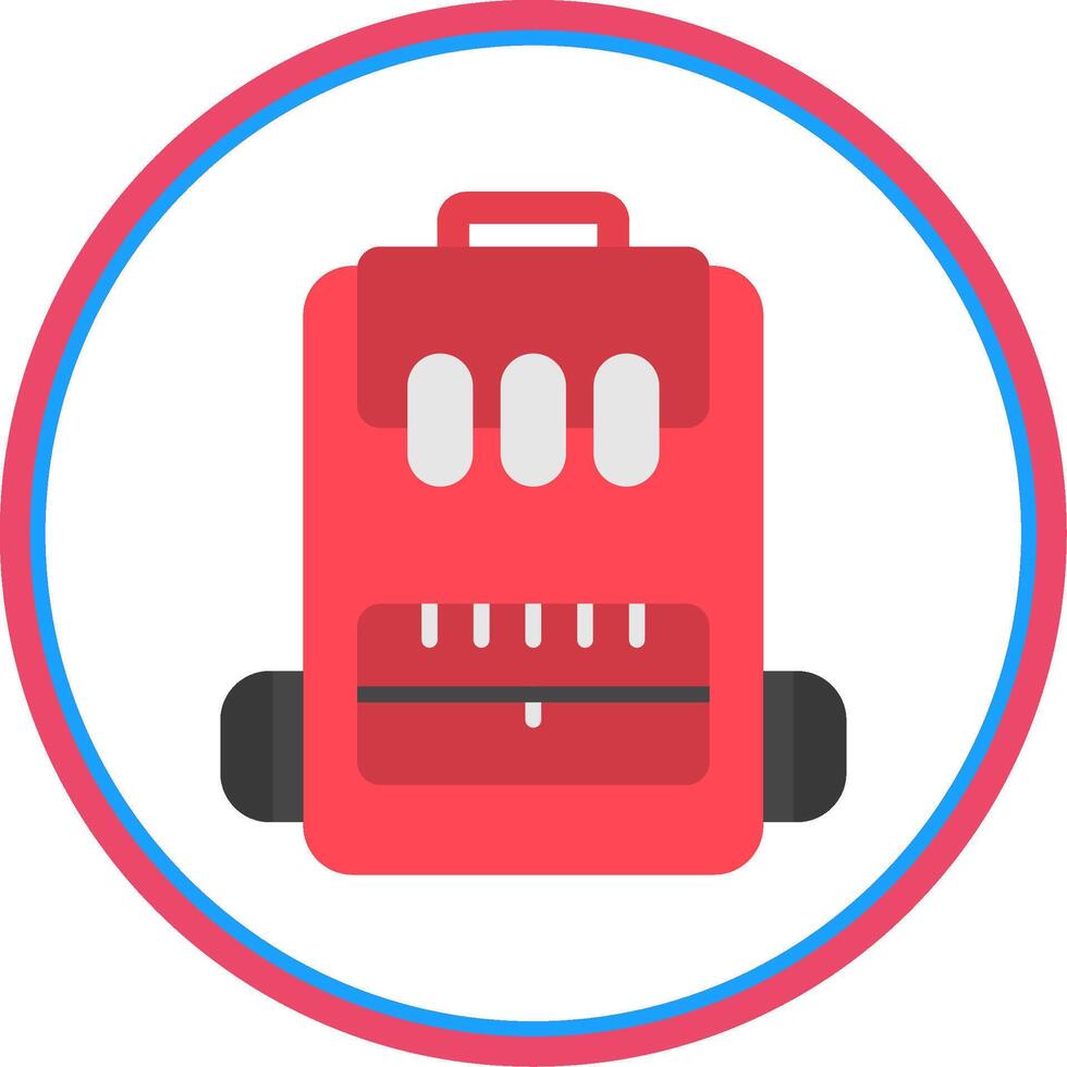 Backpack Flat Circle Icon vector