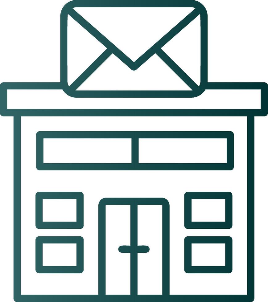 Post Office Line Gradient Icon vector