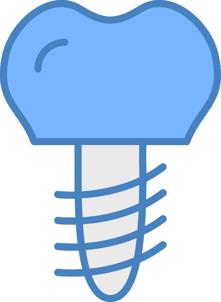 Implants Line Filled Blue Icon vector