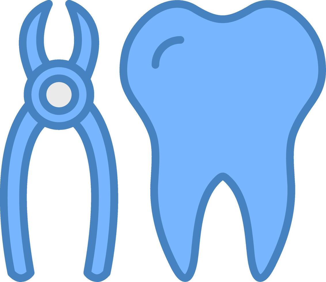 Nippers Line Filled Blue Icon vector