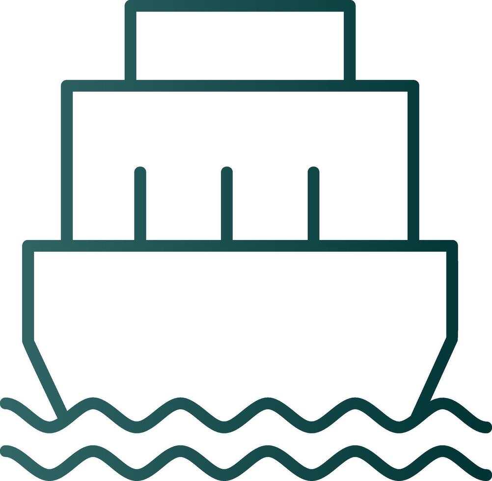 Port Line Gradient Icon vector