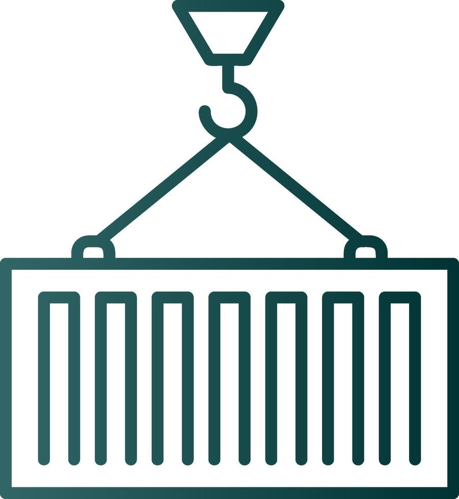 Container Loading Line Gradient Icon vector