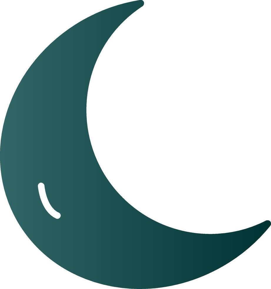 Moon Glyph Gradient Icon vector