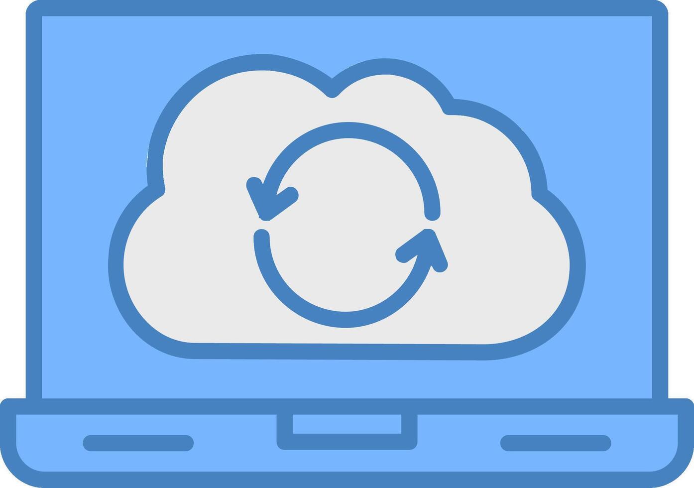 Syncronization Line Filled Blue Icon vector
