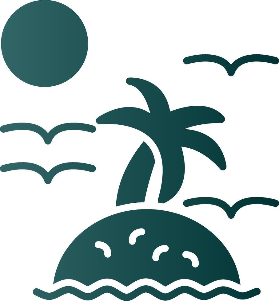 Island Glyph Gradient Icon vector