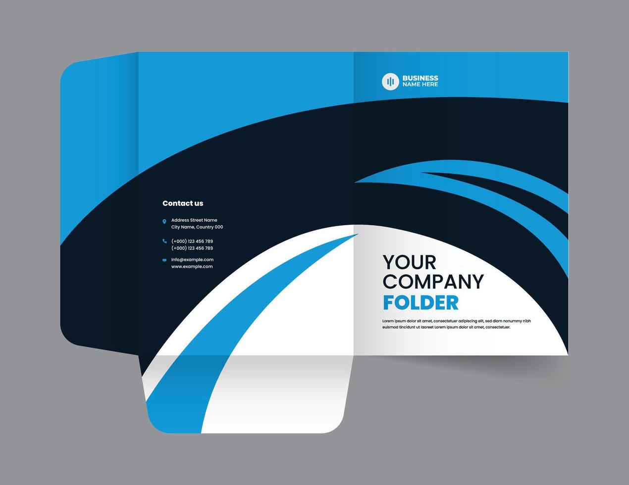 Presentation Folder Template Company Folder Design. vector