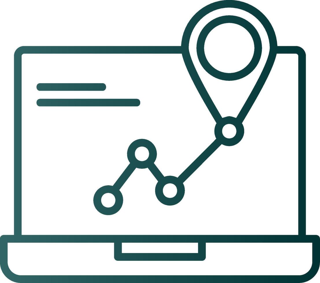 GPS Navigation Line Gradient Icon vector