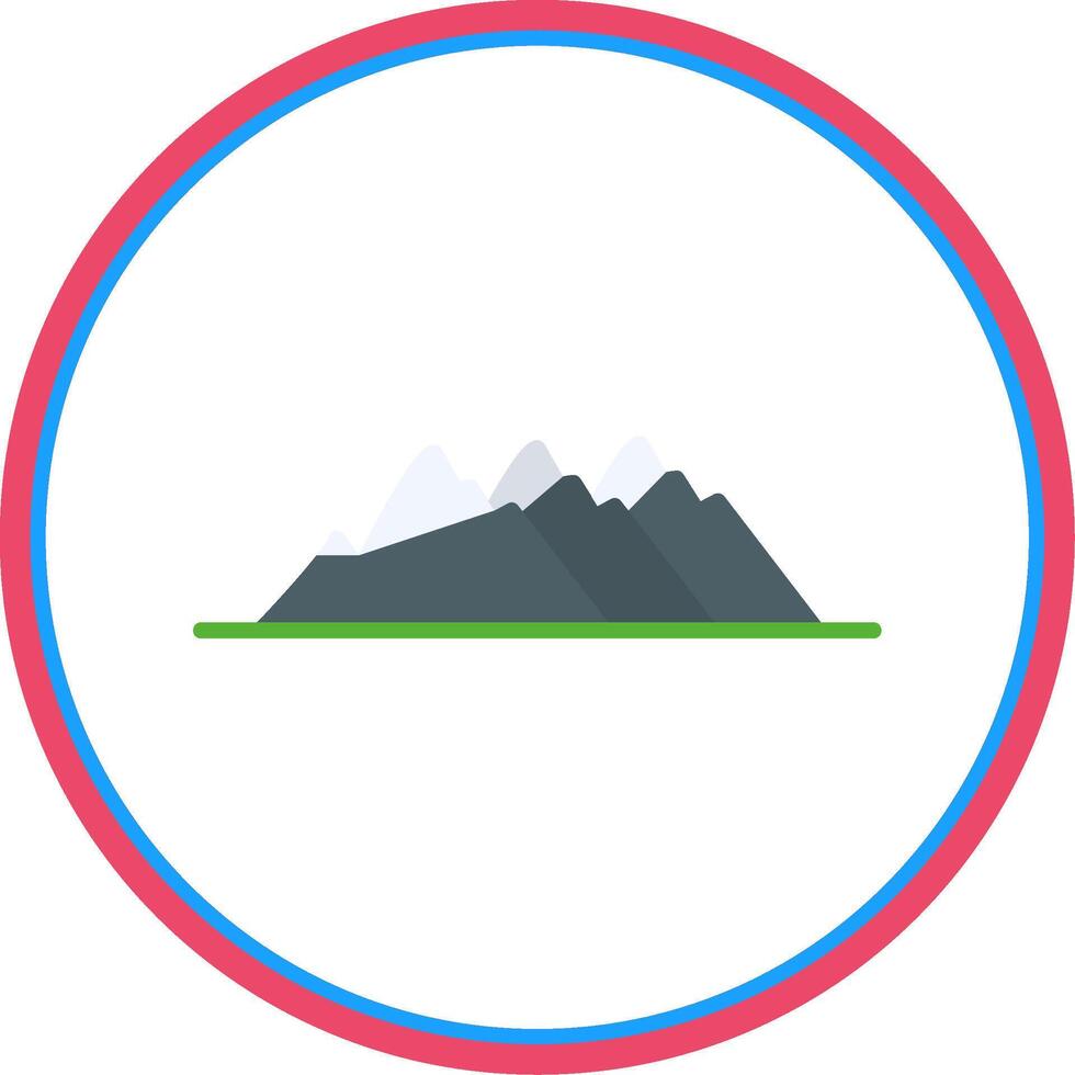 montaña plano circulo icono vector