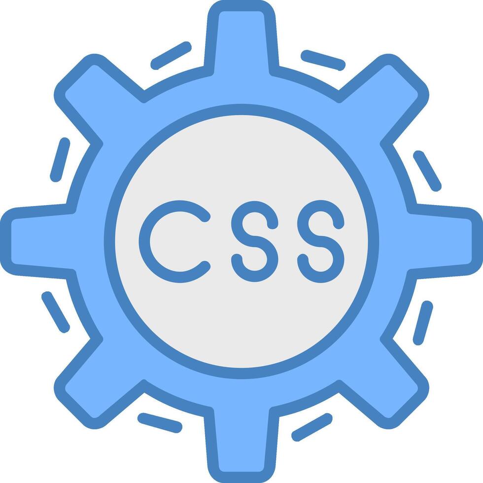 css codificación línea lleno azul icono vector