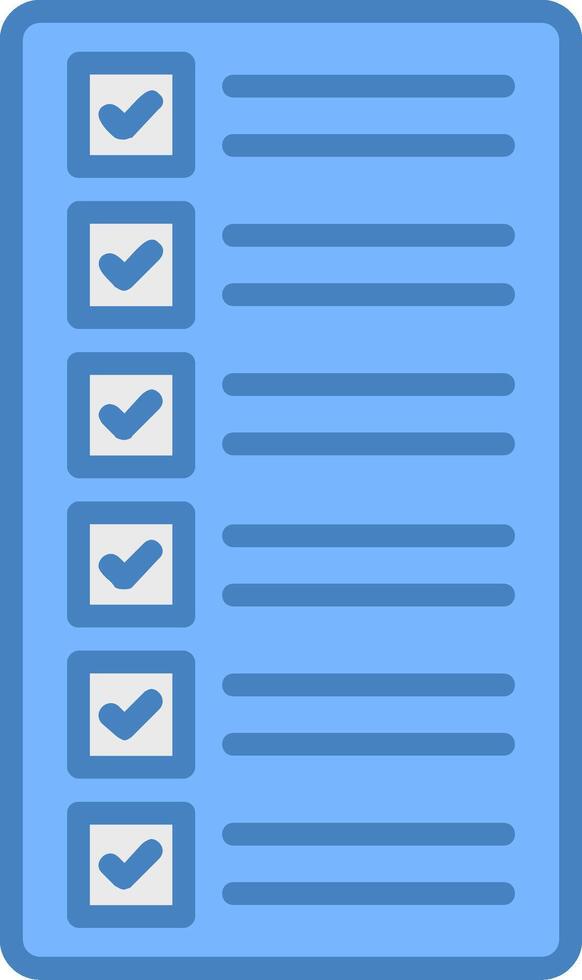 List Line Filled Blue Icon vector