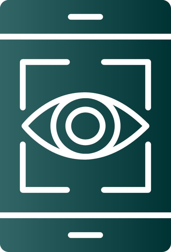 Eye Recognition Glyph Gradient Icon vector