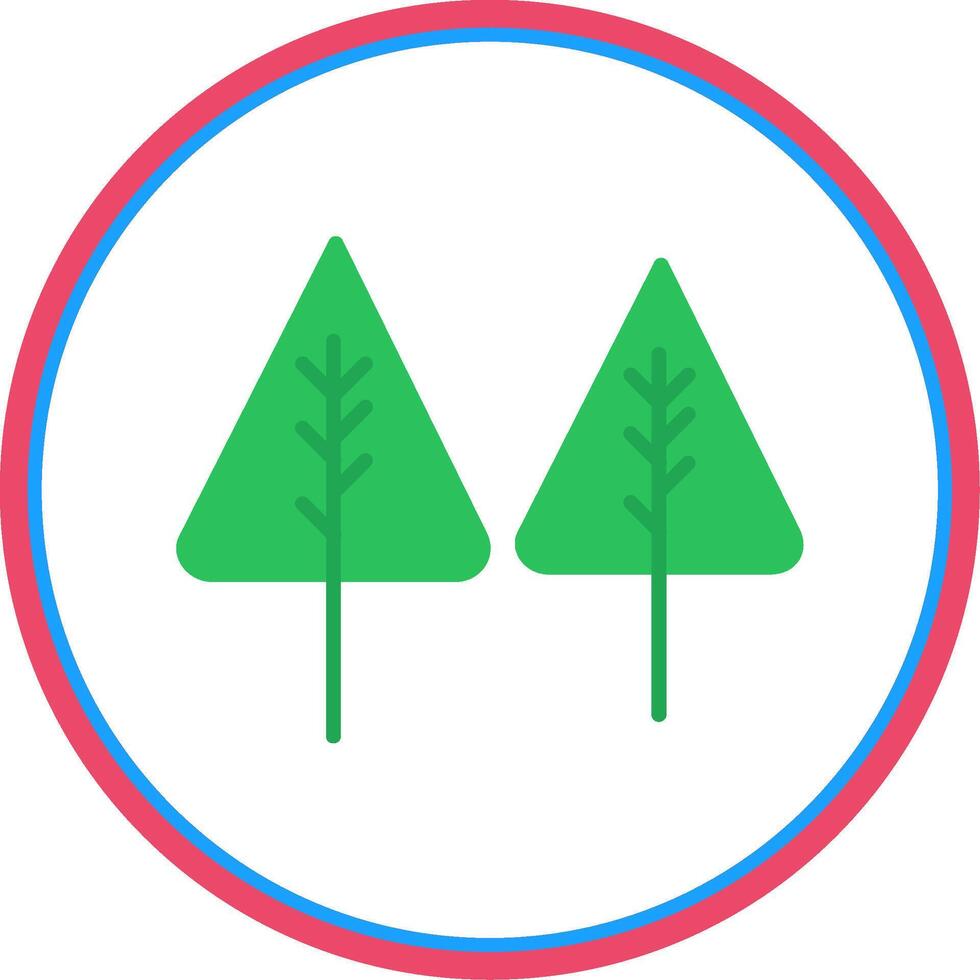 Pine Flat Circle Icon vector
