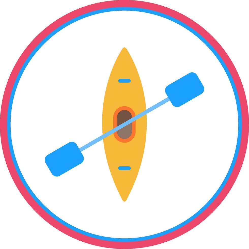 Canoe Flat Circle Icon vector
