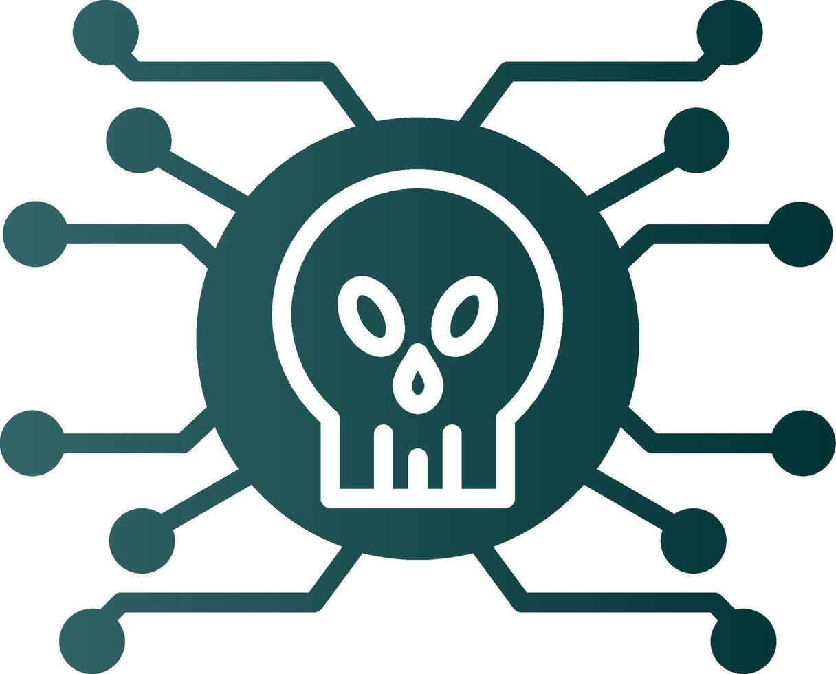 Cyber Attack Glyph Gradient Icon vector