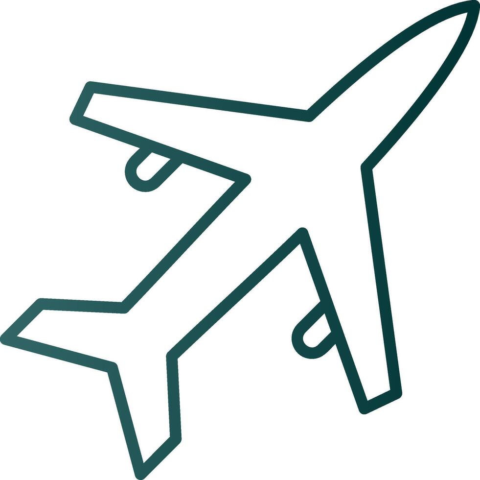 Old Plane Line Gradient Icon vector