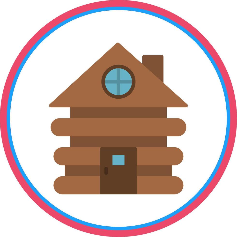 Cabin Flat Circle Icon vector