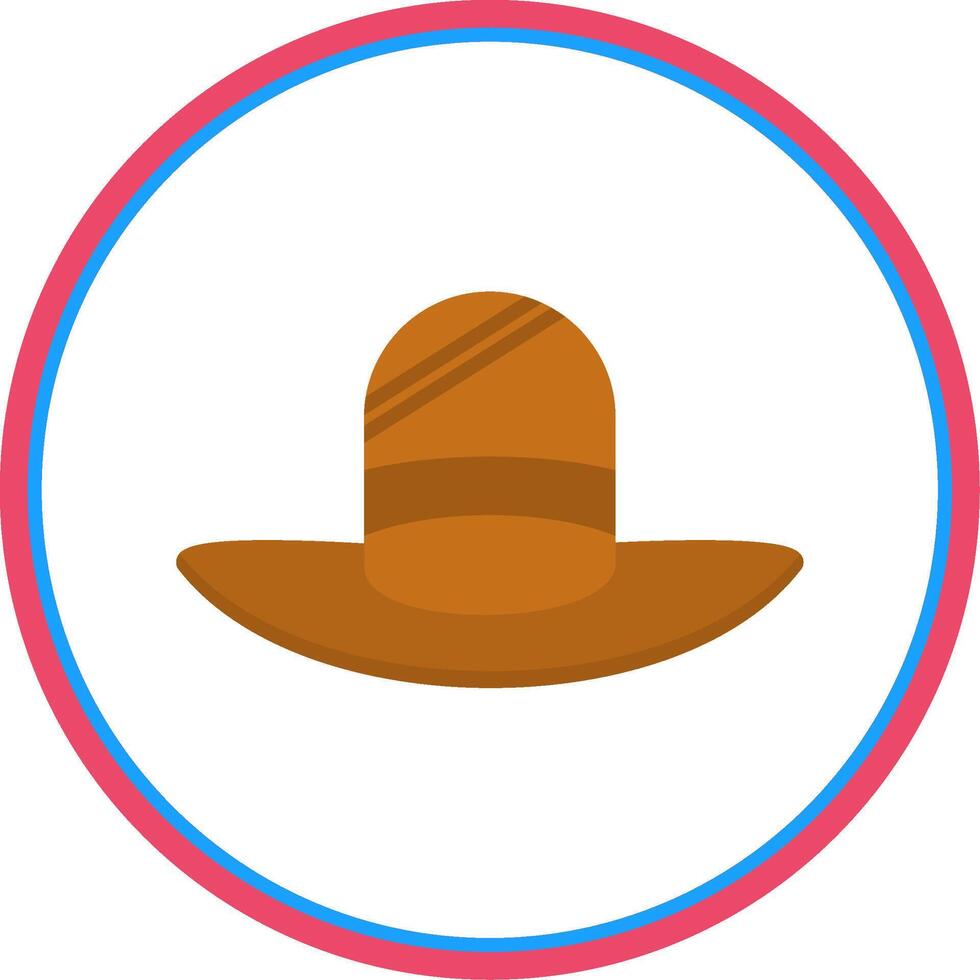 Hat Flat Circle Icon vector