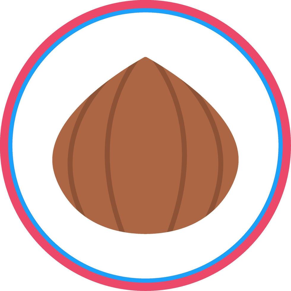 Hazelnu Flat Circle Icon vector