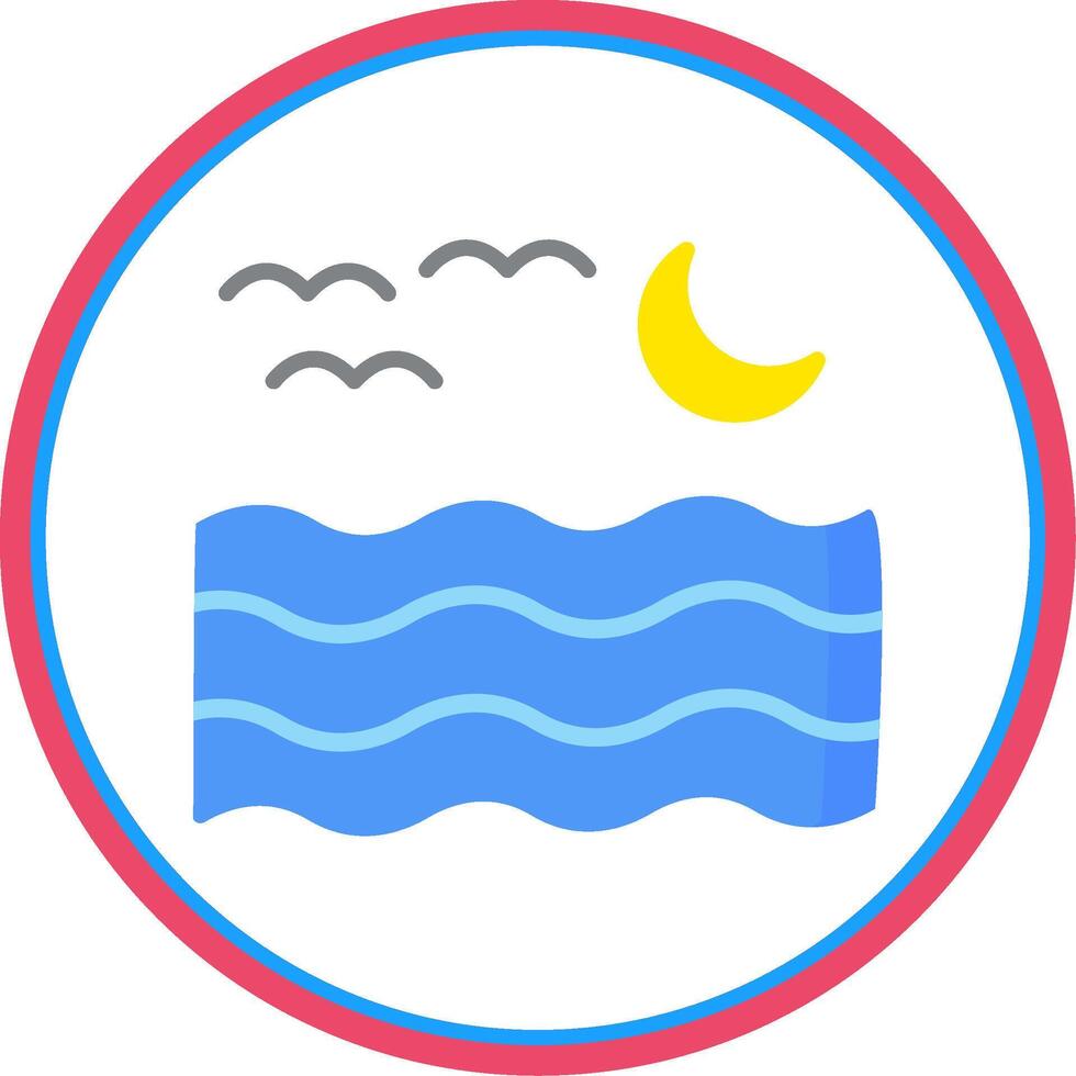 River Flat Circle Icon vector