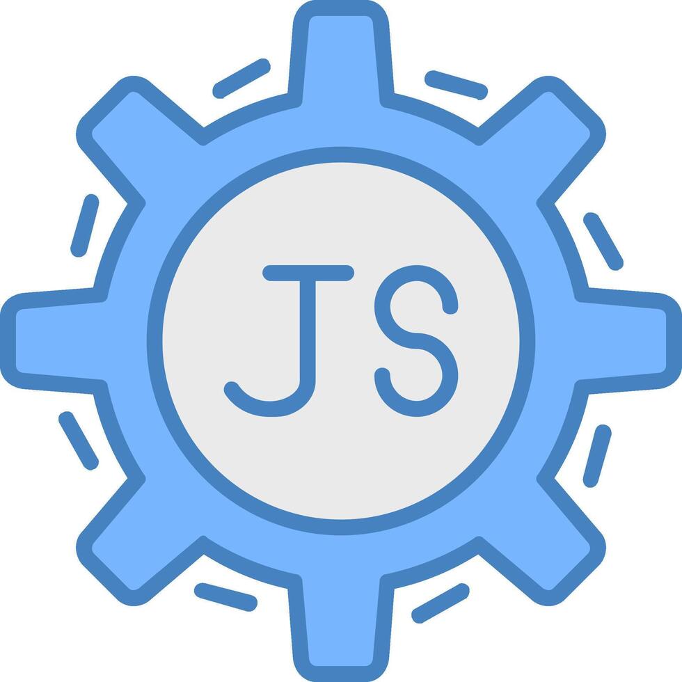 Javascript Line Filled Blue Icon vector