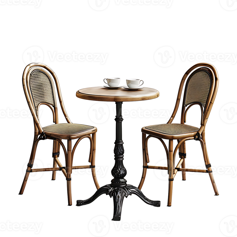 Cafe table on isolated transparent background png