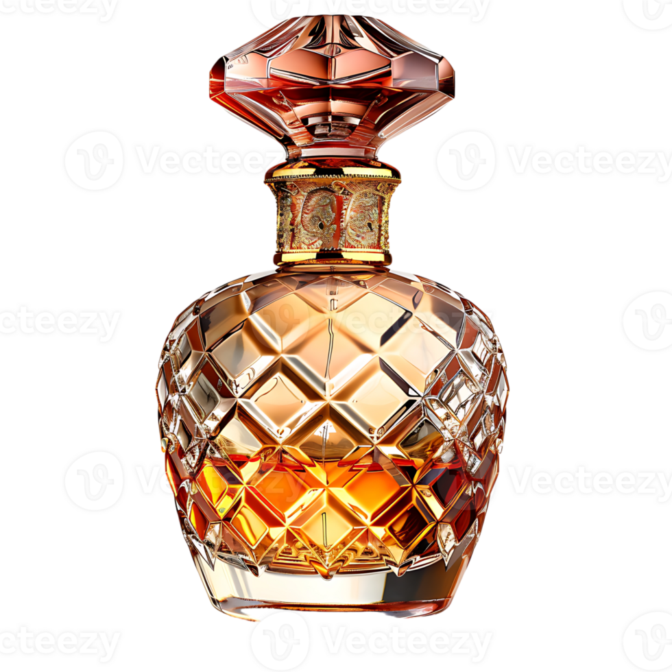 Luxury perfume bottle on isolated transparent background png
